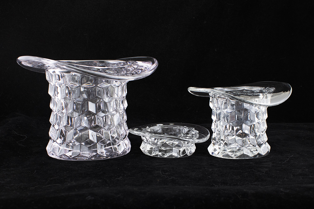 Fostoria American Glass Elegant High Topper Hats