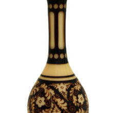 Elegant, well-made intaglio engraved art glass decanter. Stunning cased and cut bell shaped decanter with hand-cut Art Nouveau decor.