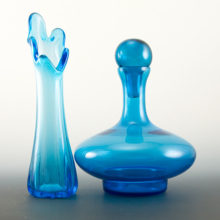 Lovely paired pulled vase and decanter from the 1940's.