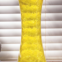 Huge vintage Blenko Art Glass #5519L jonquil crackled floor vase.