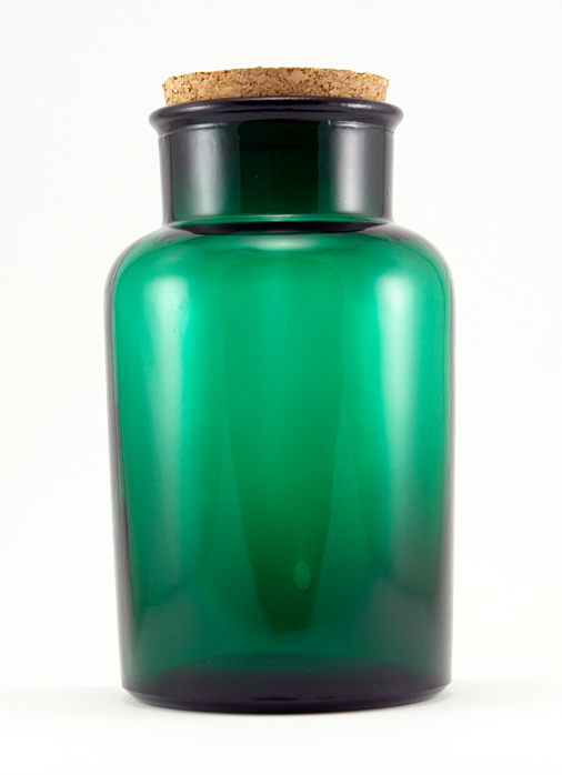 Beautiful dark green coloring is exceptional for keeping the light off your stored goods...and looking stunning in your kitchen.
