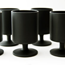 Vintage Retro Modern satin glass goblets.
