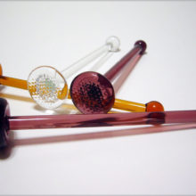 Set of four 1950's-1960's Blenko Art Glass muddlers.