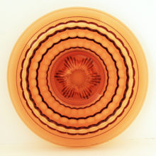 Elegant Cambridge Glass "Martha Washington" rolled bowl in excellent condition.