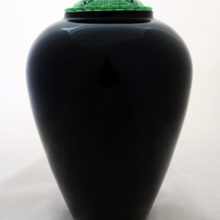 Truly stunning large vintage black amethyst vase.