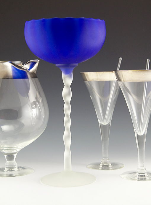 Carlo Moretti Satin Art Glass Goblet Vase Retro Art Glass