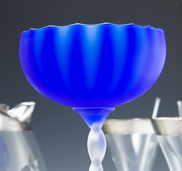Tall 1960's Italian art glass goblet vase by Carlo Moretti.
