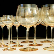 Rare set of Dorothy Thorpe crystal wine balloons.