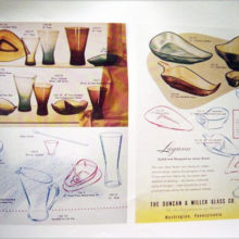 The 1950's advertisement reads: "This ware shows Rosati's nice feeling for modern informal design, and his fine perception of the niceties of line and form.