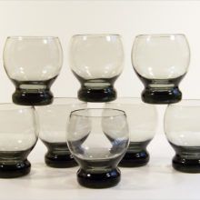 Fabulous set of 8 Mid-Century era mod bar ball glasses.