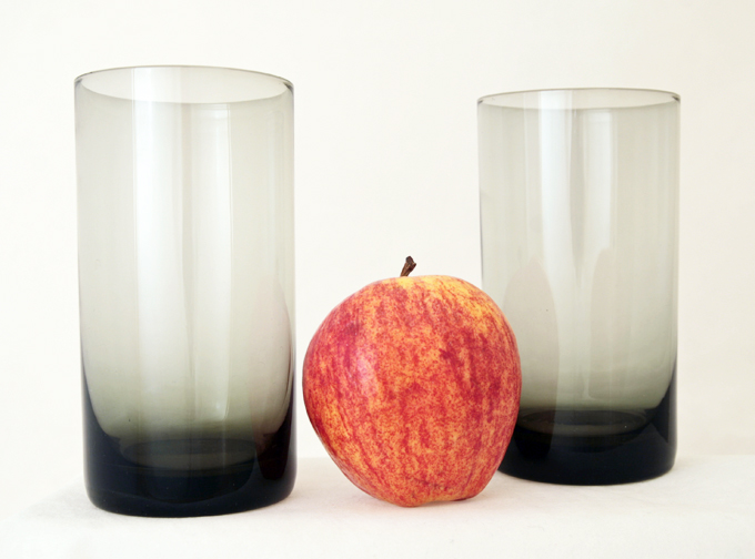 Full set of TWELVE stunning fine blown glass tumblers with weighted bases.