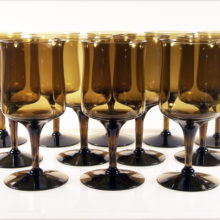 Set of 12 Fostoria #6122 small Biscayne wine stems with etched signature.
