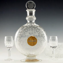 This beautiful old French crystal decanter bottle bears the Baccarat acid-etch mark on it's base.