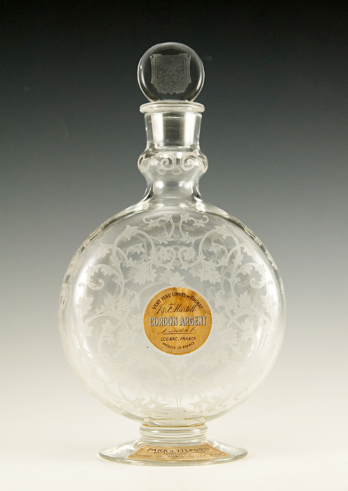 Front label reads "Very Fine Liqueur Cognac J & F Martell Cordon Argent (signed Martell x f.) produce of France". It was distributed by 'Park & Tilford', a US distiller since 1850.