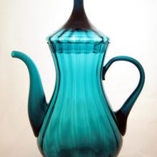 Lovely and rare large spouted pot with cover.