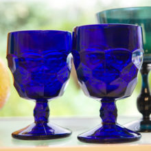 Each weigh 1 lb. and stand 5.75" tall. Thick glass formed with a 4-part mold.