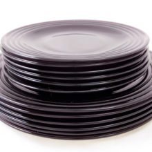Purple dinner and salad plate setting for 6.