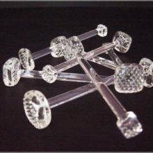 Set of 12 hand blown & tooled art glass cocktail muddlers.