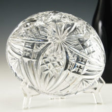 Beautiful heavy rock crystal bowls perfect for bar snacks and table service.