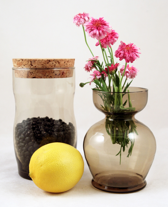 Hyacinth Vase In Smoked Blown Glass