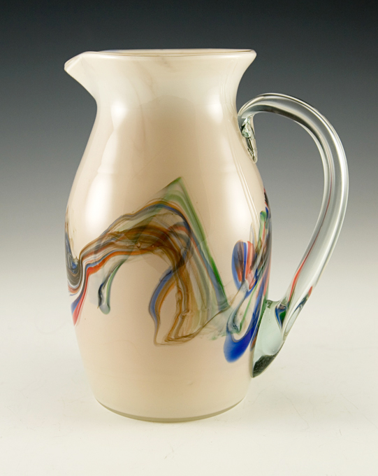 It has an applied hollow free-blown handle (extra effort and expertise), which is a Tiffin trait but could also be found on Fostoria or Holmegaard objects.
