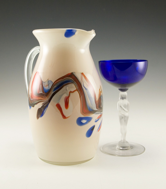 Hand blown cased glass.