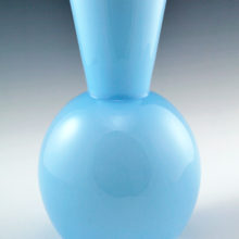 Big, beautiful steel blue ball trumpet vase by Salviati.