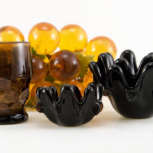 Rare 'Rootbeer' colored hand-formed glass.