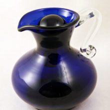 Lovely and interesting. Deep, beautiful, vintage cobalt blue glass.