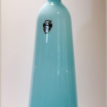 Lovely baby blue cased glass floor vase by Toscany Italy. This tall retro floor vase was made in the 1950s - 1960s.