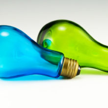 Colorful light bulb shakers with real hardware from Hippy era 1969.