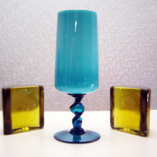 Fabulous Mid-Century Italian Blue Opaline Vase.