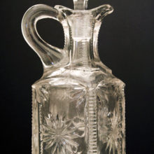 Big flint glass vinegar jug with original stopper made 1899.