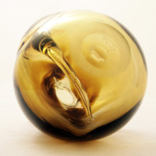 Completely unique freeform abstract blown glass vessel by California artist and teacher Dr. Robert Fritz.