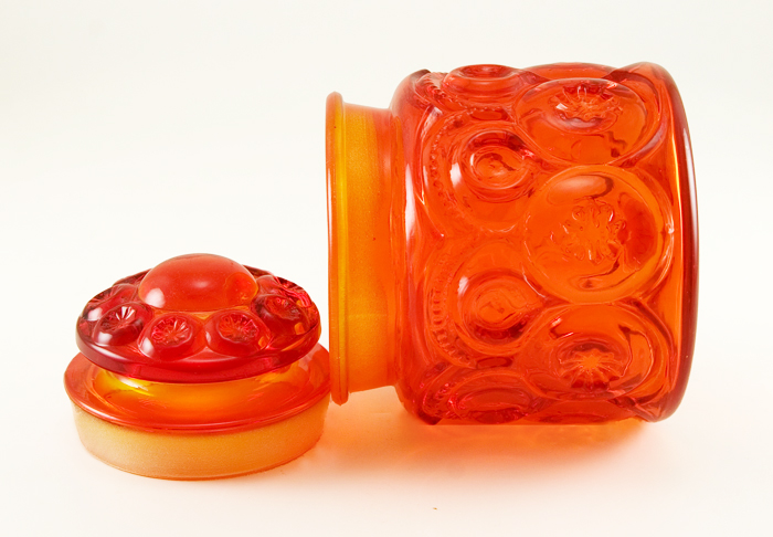 Thick mold blown glass with pontil scar on seat (left by the makers tool).