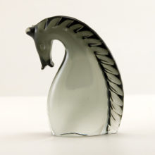Stylized retro modern horse sculpture with label attributed to Archimede Seguso.