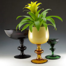 Large, oversized goblet stands 9" tall and 6" at widest.
