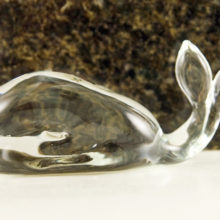 Solid crystal whale made by Pilgrim Art Glass.
