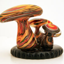 Psychedelic Magic Mushroom Group Labeled Venetian Glass