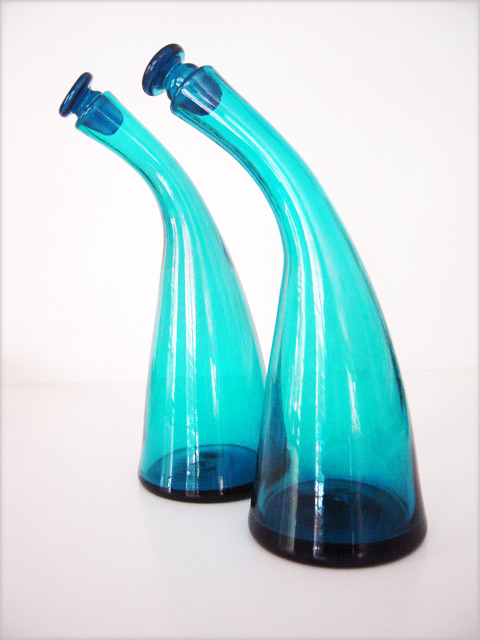 Blenko Art Glass #948S Cruet Sized Decanters.