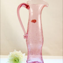 Lovely pitcher in Rose crackle glass.