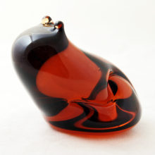 Rare English amber crystal frog paperweight.