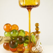 Italian mid-20th century hand-blown glass vase with unusual bowl.