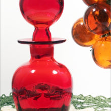 Rainbow Art Glass #306 Ruby Red Pinched Decanter.
