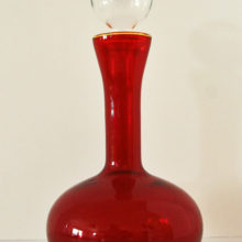 Tall bulbous decanter ready for Christmas spirits.