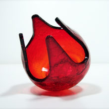 Hand Formed Ruby Crackle.