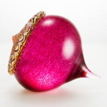Big Mesmerizing Cranberry Crystal Acorn Paperweight.
