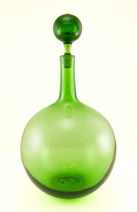 Blenko Art Glass oversized decanter bottle with original stopper.