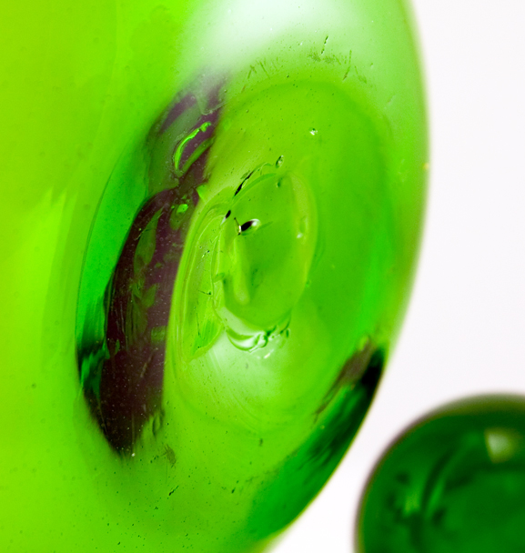 Hand-blown glass.