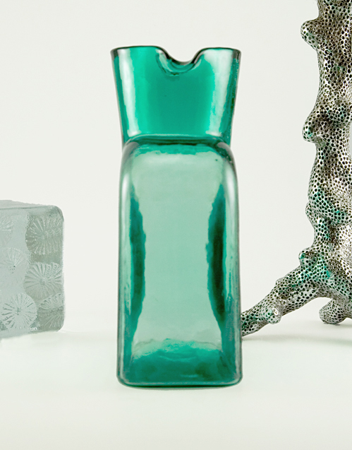 This ever-popular Blenko carafe began showing up in Blenko catalogs in the 1960's.